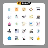 Set of 25 Modern UI Icons Symbols Signs for credit card present support help Editable Vector Design Elements