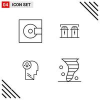 Pixle Perfect Set of 4 Line Icons Outline Icon Set for Webite Designing and Mobile Applications Interface Creative Black Icon vector background