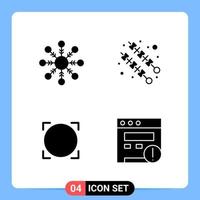 4 símbolos de glifo de paquete de iconos negros sólidos para aplicaciones móviles aisladas en fondo blanco 4 iconos establecen fondo de vector de icono negro creativo
