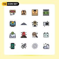 paquete de iconos de vector de stock de 16 signos y símbolos de línea para elementos de diseño de vector creativo editable de etiqueta de compra logística de casa de propiedad