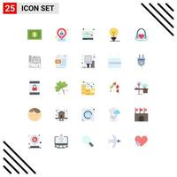 Modern Set of 25 Flat Colors Pictograph of product definnig location business supervision Editable Vector Design Elements