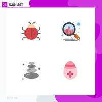 User Interface Pack of 4 Basic Flat Icons of cute lotus nature plan decoration Editable Vector Design Elements