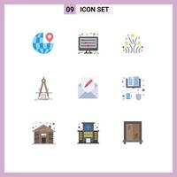 9 Universal Flat Colors Set for Web and Mobile Applications edit development firework refinement measure Editable Vector Design Elements