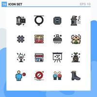 Set of 16 Modern UI Icons Symbols Signs for hash tag tools system spray bottle Editable Creative Vector Design Elements