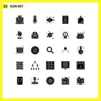 Pictogram Set of 25 Simple Solid Glyphs of event mobile racing lock water Editable Vector Design Elements