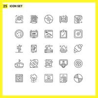 Modern Set of 25 Lines and symbols such as paint education devices read technology Editable Vector Design Elements