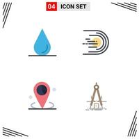 4 Creative Icons Modern Signs and Symbols of drop location comet space placeholder Editable Vector Design Elements