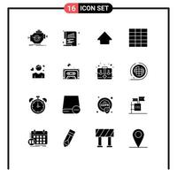 16 Creative Icons Modern Signs and Symbols of person boy paper man grid Editable Vector Design Elements