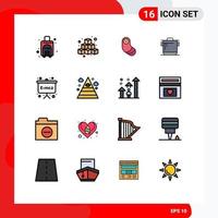conjunto de 16 iconos de interfaz de usuario modernos signos de símbolos para emc cook play arrocera elementos de diseño de vectores creativos editables