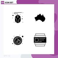 símbolos de iconos universales grupo de glifos sólidos modernos de juego de computadora mapa australiano elementos de diseño de vectores editables de sonido