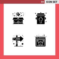 4 Thematic Vector Solid Glyphs and Editable Symbols of box choice sale eye opportunity Editable Vector Design Elements