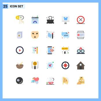 Modern Set of 25 Flat Colors and symbols such as commerce browser management apparel learning Editable Vector Design Elements