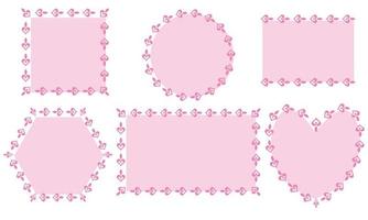 Set of Frame Made Of Red Hearts vector