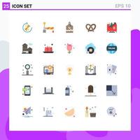 25 Creative Icons Modern Signs and Symbols of concept business label pretzel bread Editable Vector Design Elements