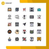 25 iconos creativos, signos y símbolos modernos de video empresarial, juegos de salud, consola, elementos de diseño vectorial editables vector