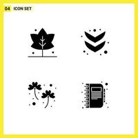 4 User Interface Solid Glyph Pack of modern Signs and Symbols of leaf patrick arrow clover business Editable Vector Design Elements