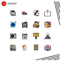 conjunto de 16 iconos modernos de la interfaz de usuario signos de símbolos para la salida de las preguntas frecuentes de la ayuda de la puerta elementos de diseño de vectores creativos editables