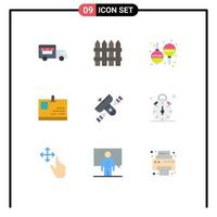 paquete de iconos de vector de stock de 9 signos y símbolos de línea para la transmisión por satélite maracas elementos de diseño de vector editables de identidad de transmisión