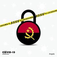 bloqueo de angola plantilla de conciencia de pandemia de coronavirus de bloqueo diseño de bloqueo de covid19 vector