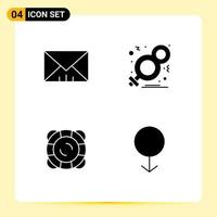 Set of 4 Modern UI Icons Symbols Signs for interface safety day symbol float Editable Vector Design Elements