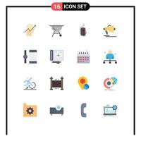 16 Universal Flat Colors Set for Web and Mobile Applications connect announcement click megaphone advertising Editable Pack of Creative Vector Design Elements