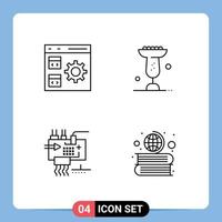 Universal Icon Symbols Group of 4 Modern Filledline Flat Colors of app assemble development food electronics Editable Vector Design Elements