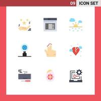 Stock Vector Icon Pack of 9 Line Signs and Symbols for gesture search website internet weather Editable Vector Design Elements