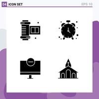 Set of Modern UI Icons Symbols Signs for ancient camera roll gadget alarm timepiece monitor Editable Vector Design Elements