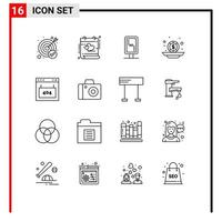 16 Creative Icons Modern Signs and Symbols of error coins board money budget Editable Vector Design Elements