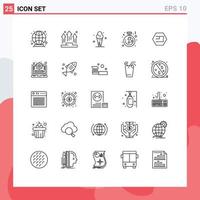 25 Universal Line Signs Symbols of coin proposal ice cream ring heart Editable Vector Design Elements