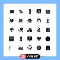 Modern Set of 25 Solid Glyphs Pictograph of healthcare discount bottled sale sign Editable Vector Design Elements