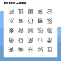 Set of Traditional Marketing Line Icon set 25 Icons Vector Minimalism Style Design Black Icons Set Linear pictogram pack