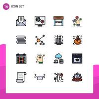 Set of 16 Modern UI Icons Symbols Signs for web pay setting click game Editable Creative Vector Design Elements