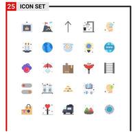 User Interface Pack of 25 Basic Flat Colors of perfection head arrow diamond shower Editable Vector Design Elements