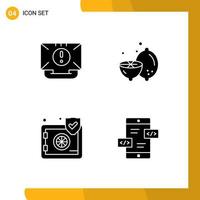 Pictogram Set of Simple Solid Glyphs of communication insurance help food safe Editable Vector Design Elements