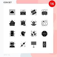 16 iconos creativos signos y símbolos modernos de crucero año nuevo red social cuenta regresiva venta de lunes cibernético elementos de diseño vectorial editables vector