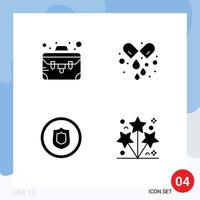 Modern Set of Solid Glyphs and symbols such as business security capsule medicine firework Editable Vector Design Elements