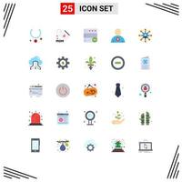 Set of 25 Modern UI Icons Symbols Signs for chain money database user man Editable Vector Design Elements