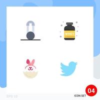 4 Creative Icons Modern Signs and Symbols of baby robbit safety weight network Editable Vector Design Elements