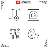 4 Icons Line Style Grid Based Creative Outline Symbols for Website Design Simple Line Icon Signs Isolated on White Background 4 Icon Set Creative Black Icon vector background