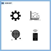 Creative Icons Modern Signs and Symbols of setting bulb global graph business Editable Vector Design Elements