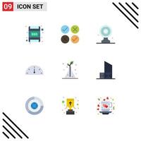 Pack of 9 creative Flat Colors of trees science focus board performance dashboard Editable Vector Design Elements