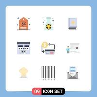 Pictogram Set of 9 Simple Flat Colors of develop browser waste app ramadhan Editable Vector Design Elements