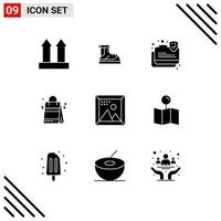 9 Creative Icons Modern Signs and Symbols of coding usa boot handbag secure Editable Vector Design Elements