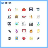 Set of 25 Modern UI Icons Symbols Signs for printing printer healthy search box Editable Vector Design Elements