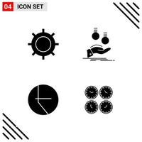 Pixle Perfect Set of 4 Solid Icons Glyph Icon Set for Webite Designing and Mobile Applications Interface Creative Black Icon vector background