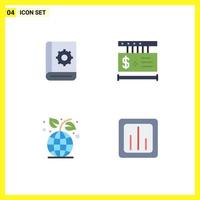 4 Thematic Vector Flat Icons and Editable Symbols of assistant earth day instruction tag environment Editable Vector Design Elements