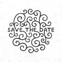 Save the Date invite card vector template with modern calligraphy