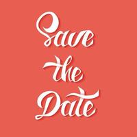 Save the Date vector card template with handdrawn unique typography