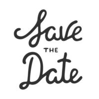 Save the Date invite card vector template with modern calligraphy